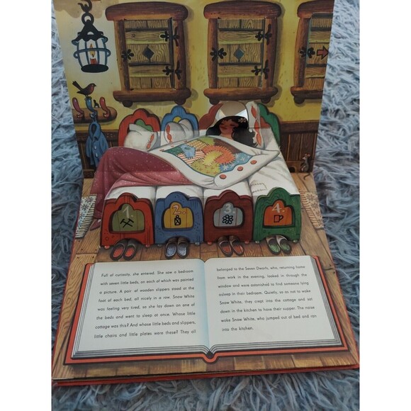Vintage 1981 Hardcover Book Snow White Pop-Up Picture Story, Fairy Tale Children - Picture 4 of 12
